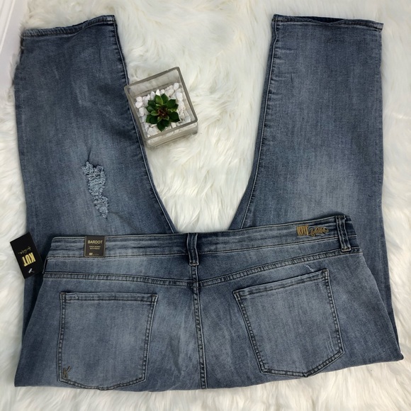 New Kut Bardot Cropped Skinny Boyfriend Jeans 24W - Picture 6 of 8
